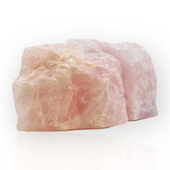 Pink Crystal Bookends Solid Natural Rose Quartz Short Heavy Bookends 6+ lbs (LS) - Picture 13 of 16